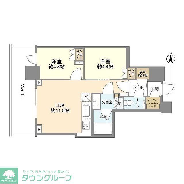 パークシティ中野ザタワー ブリーズ(2LDK/10階)の間取り写真