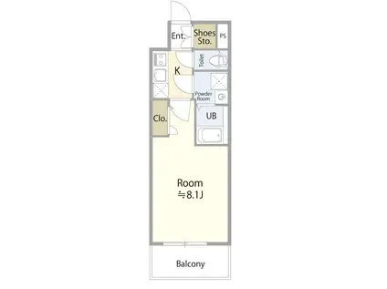 エスリード新栄グラティア(1K/4階)の間取り写真