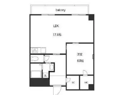 メゾンリエール(1LDK/10階)の間取り写真