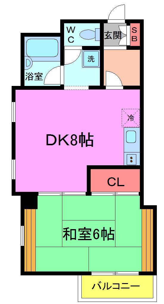 セレクトハウス山三(1DK/2階)の間取り写真