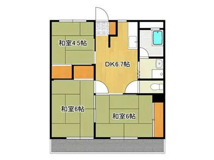 ロイヤルハイツ飯田 306号(3DK/3階)の間取り写真
