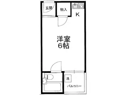 プラザハピネス高安(ワンルーム/3階)の間取り写真