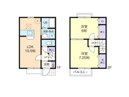 CONFORT A棟(2LDK/1階)の間取り写真