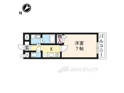 アライブキノ(1K/2階)の間取り写真