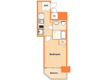 SHOKEN RESIDENCE 横浜阪東橋(1K/3階)の間取り写真