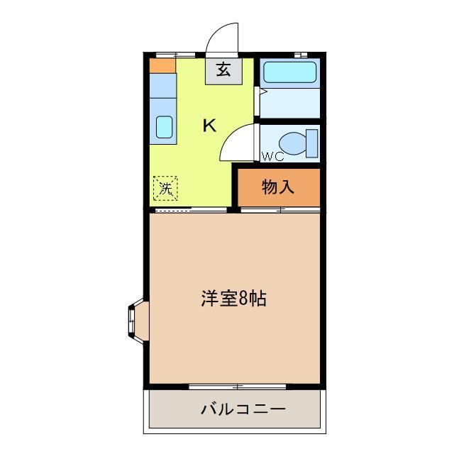 フレグランス西友A棟(1K/2階)の間取り写真