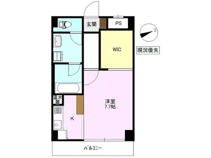 ブランニューシティー常入 C棟(ワンルーム/1階)の間取り写真