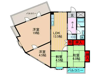 プレアール宮之阪(4LDK/3階)の間取り写真