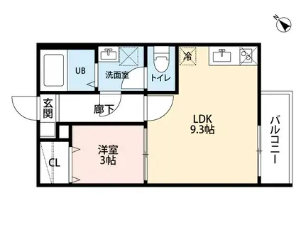 FELICE(1LDK/2階)の間取り写真