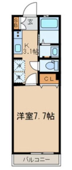 メゾンK新中野1(1K/1階)の間取り写真