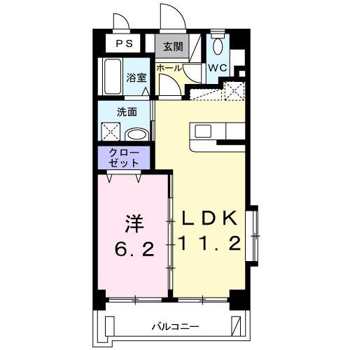 エバー ラスティング(1LDK/4階)の間取り写真