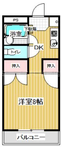 丸七コーポ NO.3(1K/3階)の間取り写真