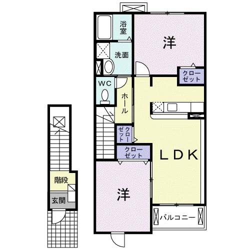 ブレイブ ラン(2LDK/2階)の間取り写真