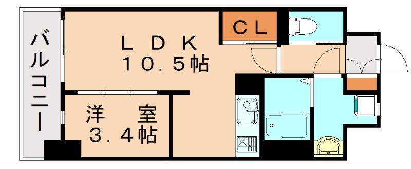 THE APARTMENT開(1LDK/2階)の間取り写真