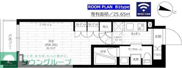 グランドコンシェルジュ三宿アジールコート(1K/2階)の間取り写真