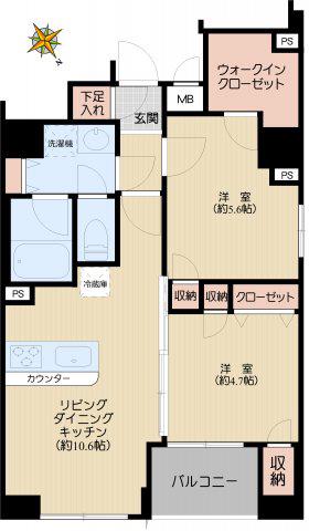 リヴシティ文京春日(2LDK/8階)の間取り写真