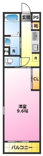 リブリ・ETERNO(1K/2階)の間取り写真