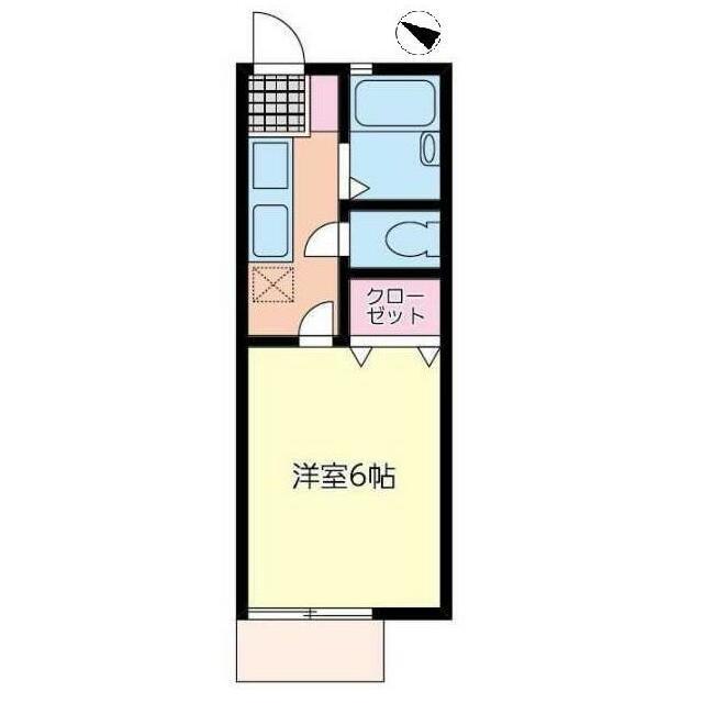 グリーンヒル四番館(1K/2階)の間取り写真