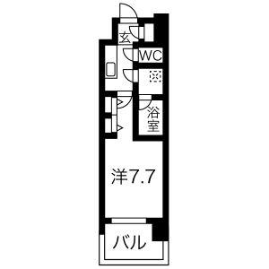 スプランティッド三国I(1K/3階)の間取り写真