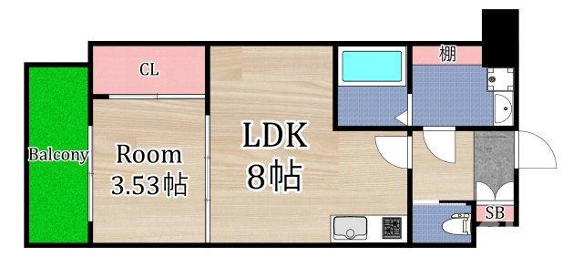 センターアヴェニュー守口(1LDK/6階)の間取り写真