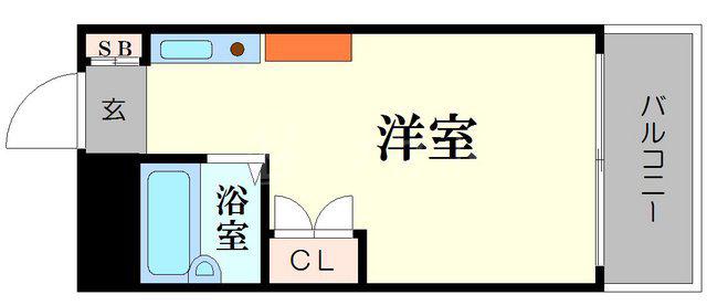 大国町池田マンション(ワンルーム/4階)の間取り写真