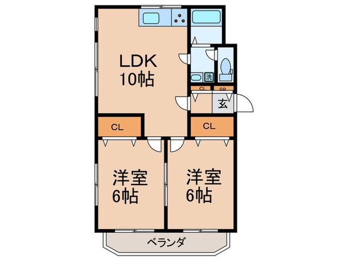 パインヴィレッジ(2LDK/1階)の間取り写真