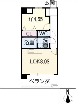 コンフォート御器所(1LDK/1階)の間取り写真