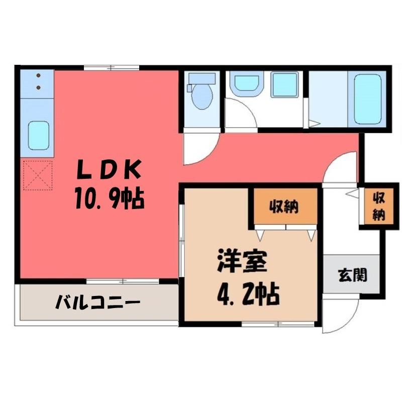 ソフィア(1LDK/1階)の間取り写真