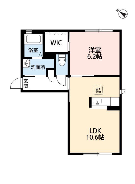 サリーレ新屋敷I(1LDK/1階)の間取り写真