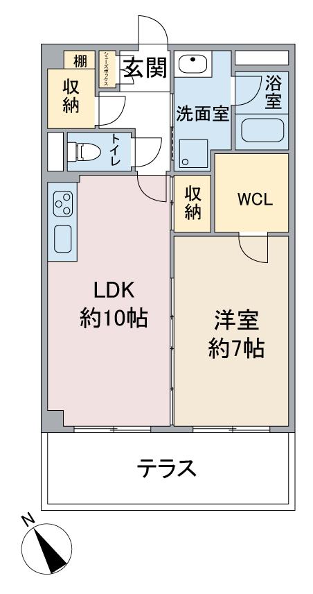 IVY八事東(1LDK/2階)の間取り写真