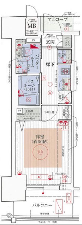 エステムプラザ大手前エヴァース(1K/3階)の間取り写真