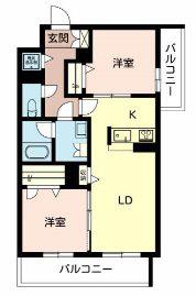 パールコート(2LDK/2階)の間取り写真