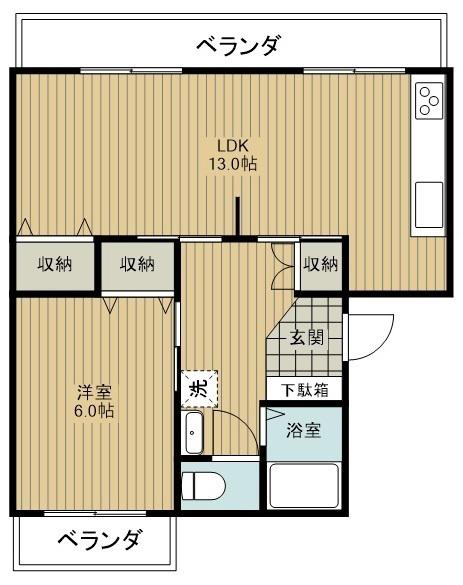 原田マンション(1LDK/2階)の間取り写真