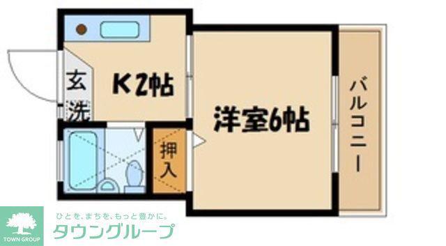 メゾンS(1K/1階)の間取り写真