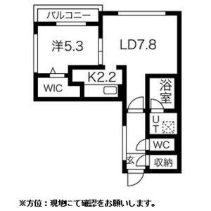シティレジデンス北13条東(1LDK/2階)の間取り写真