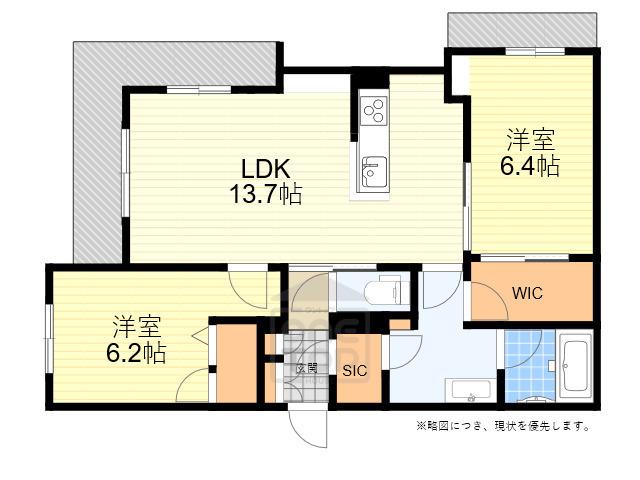 SHAMAISON SHIBUYA(2LDK/2階)の間取り写真