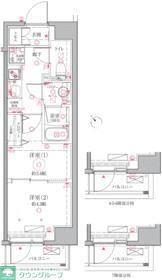 クレイシア立川(2K/8階)の間取り写真