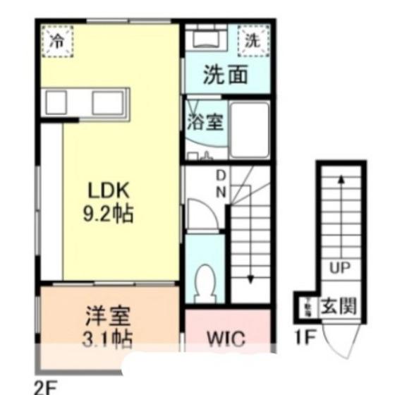 INTEGRAL凪(1LDK/2階)の間取り写真
