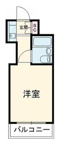 スカイコート千歳烏山(ワンルーム/4階)の間取り写真