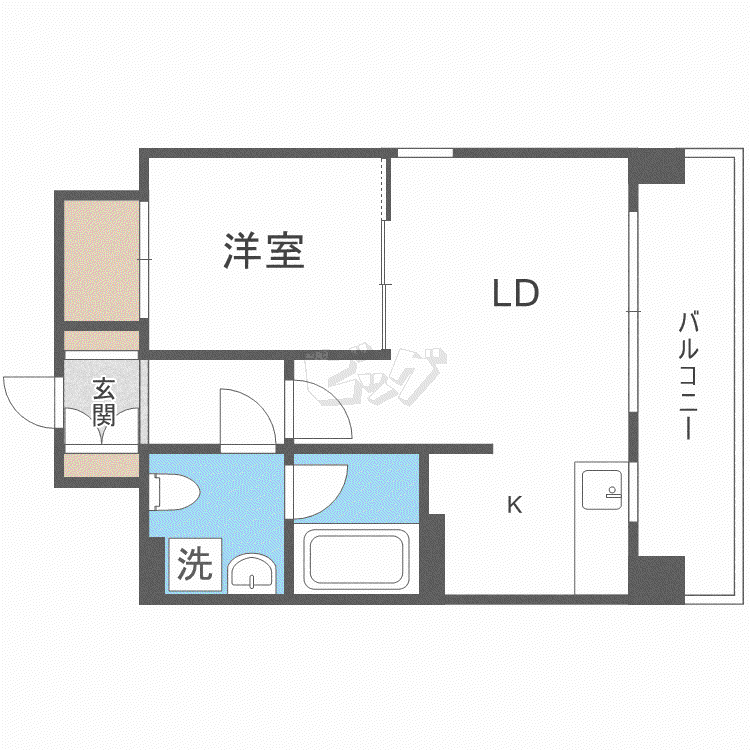 LEONE中島公園(1LDK/4階)の間取り写真