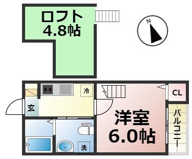 LUTELLAIII (1SK/1階)の間取り写真