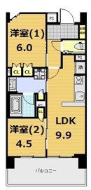 ライオンズ鴨川東(2LDK/4階)の間取り写真