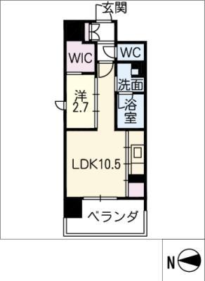 グランドサミット安島(1LDK/12階)の間取り写真