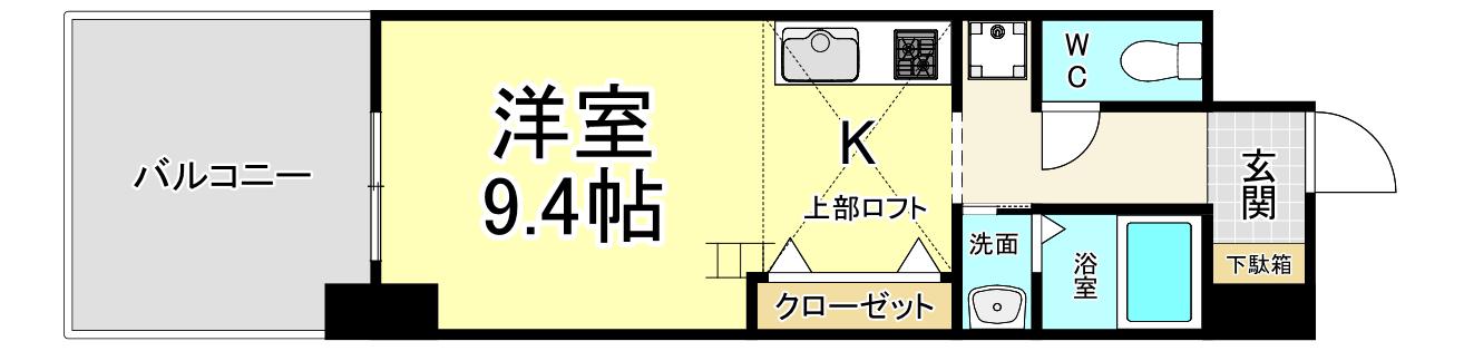 RISO CORE(1K/3階)の間取り写真