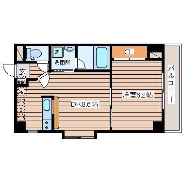 ガーデンロッジI(1LDK/5階)の間取り写真