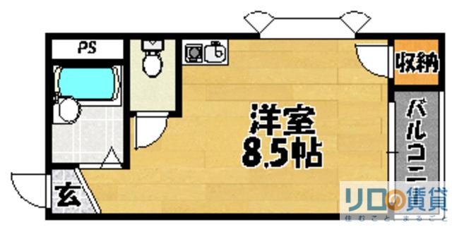 オークヒルズ(ワンルーム/4階)の間取り写真