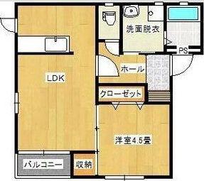 ＪＲ上越線 井野駅(群馬) 徒歩41分 2階建 築19年(1LDK/2階)の間取り写真