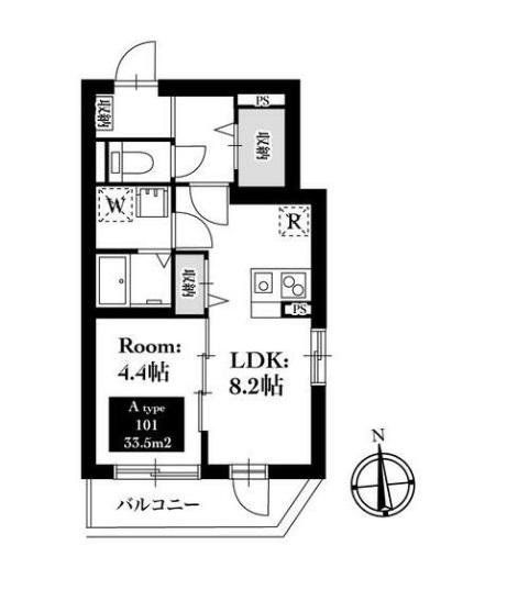 ラ・レジデンシア・トキオ(1LDK/1階)の間取り写真
