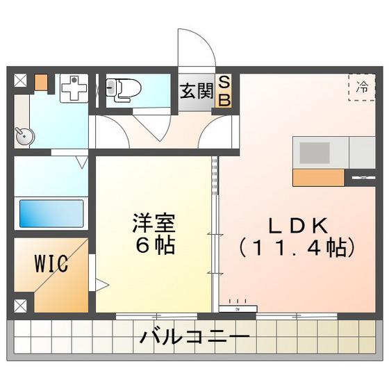 伊勢鉄道 玉垣駅 徒歩18分 3階建 築9年(1LDK/3階)の間取り写真