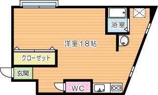 財前ビル(ワンルーム/3階)の間取り写真